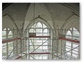 Detailblick in das Gewölbe der Nordkapelle NOIII. Fenster wurden restauriert, nun wird 2013 das Gewölbe bearbeitet. Die Ansätze sind schon erkennbar.